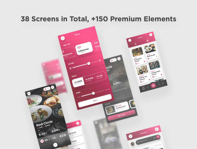 iOS Food＆Restaurants App UI Kit - 适用于Sketch，Photoshop和XD，Scarlett iOS UI工具包
