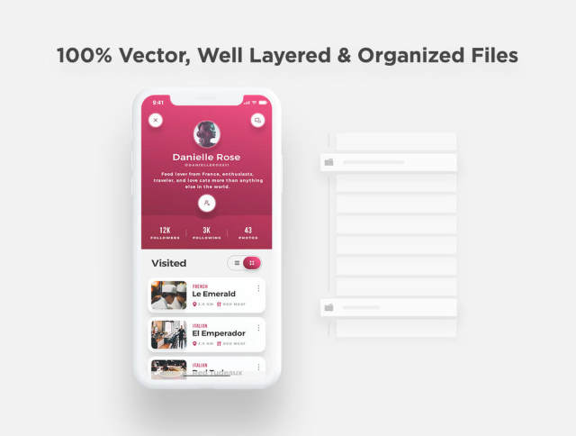 iOS Food&Restaurants App UI Kit - 适用于Sketch,Photoshop和XD,Scarlett iOS UI工具包 iOS Food&Restaurants App UI Kit - 适用于Sketch,Photoshop和XD,Scarlett iOS UI工具包