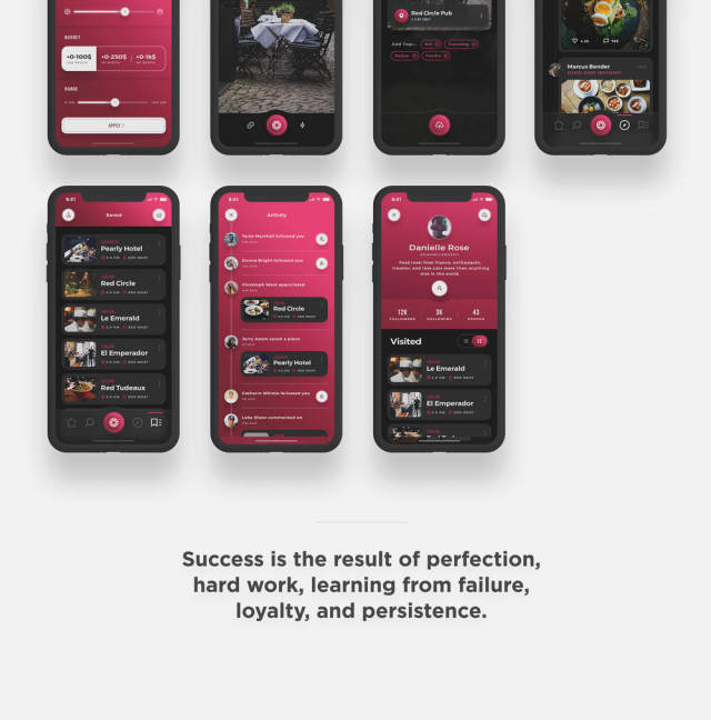 iOS Food＆Restaurants App UI Kit - 适用于Sketch，Photoshop和XD，Scarlett iOS UI工具包