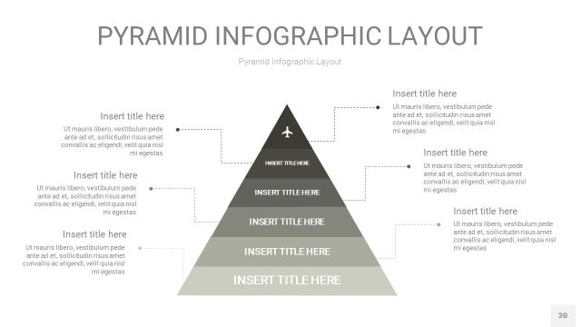 灰色3D金字塔PPT信息图表20