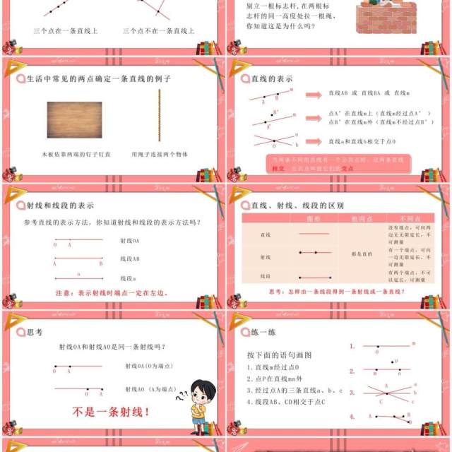 部编版七年级数学上册直线射线线段课件PPT模板