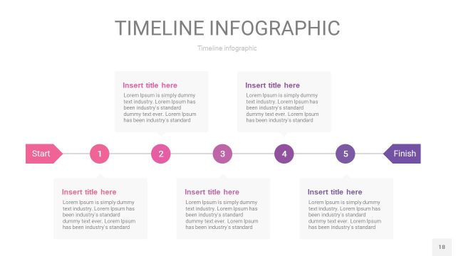 渐变粉色时间轴PPT信息图18