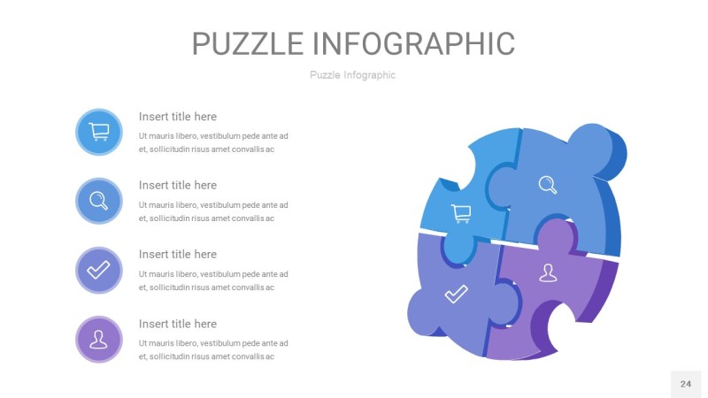蓝紫色拼图PPT图表24