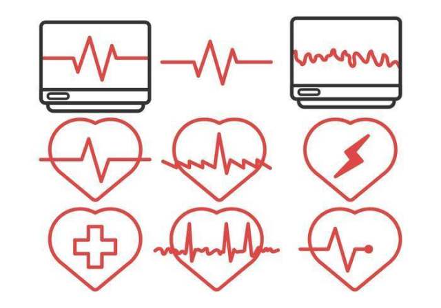 心脏节奏图标包矢量