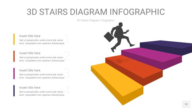 彩色3D阶梯PPT图表15