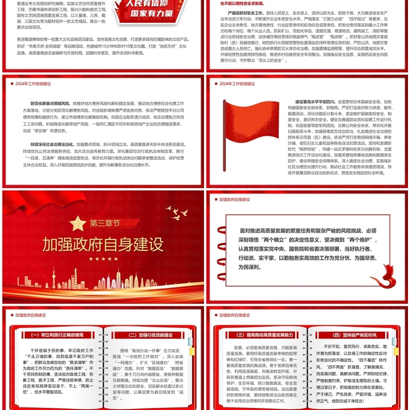 红色2024四川省政府工作报告PPT模板