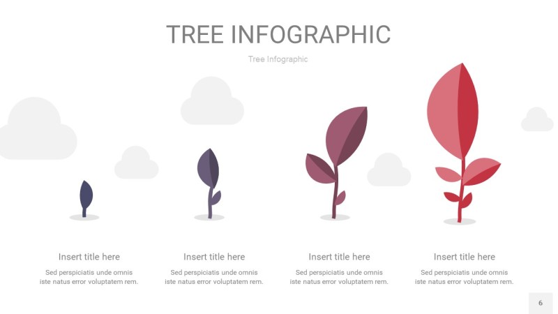 莫兰迪紫色树状图PPT图表6