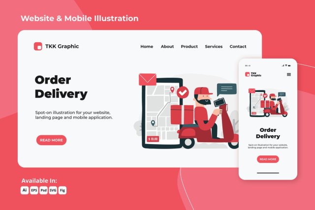 送货单快递员网络和手机界面矢量插画设计Delivery order courier web and mobile 送货单快递员网络和手机界面矢量插画设计Delivery order courier web and mobile