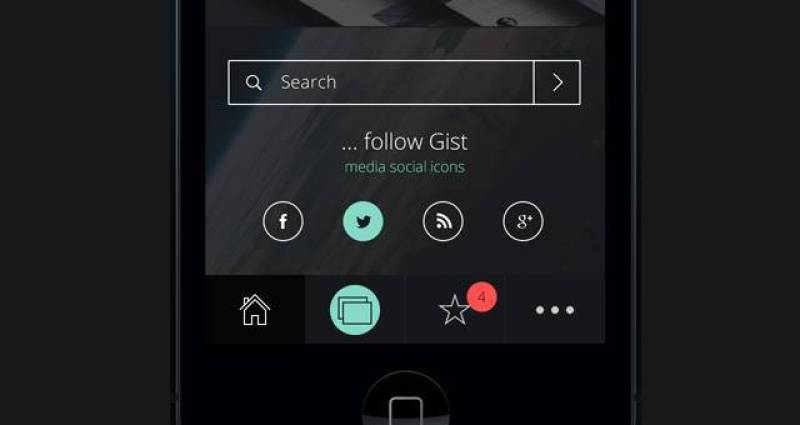 Gist iPhone App UI Kit Psd