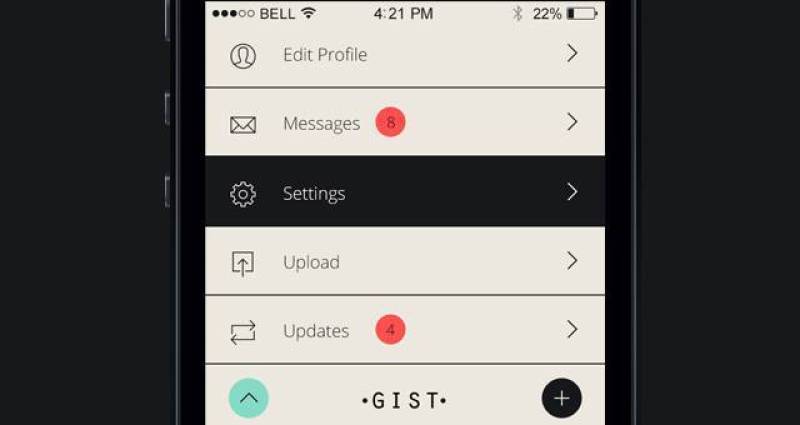 Gist iPhone App UI Kit Psd
