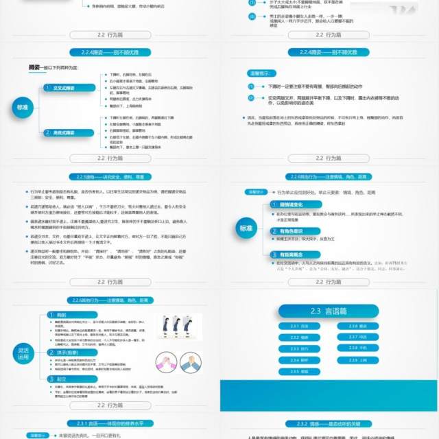 实用蓝色商务礼仪培训PPT课件模板