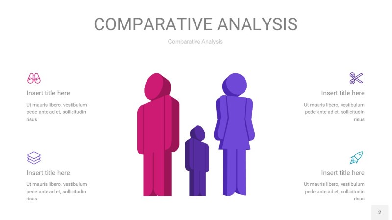渐变玫瑰紫色用户人群分析PPT图表2