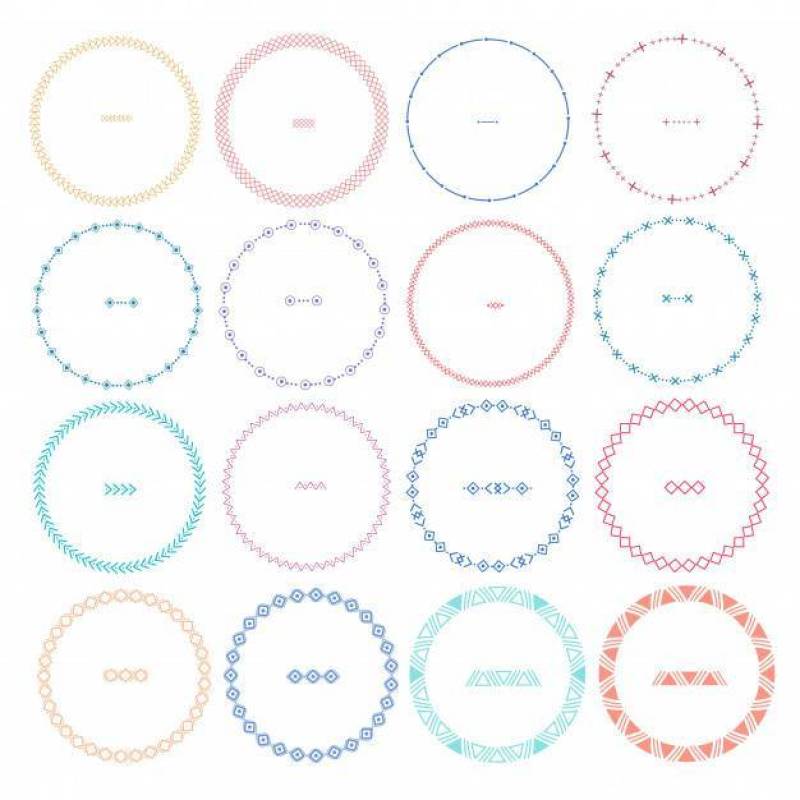 套五颜六色的圆的框架