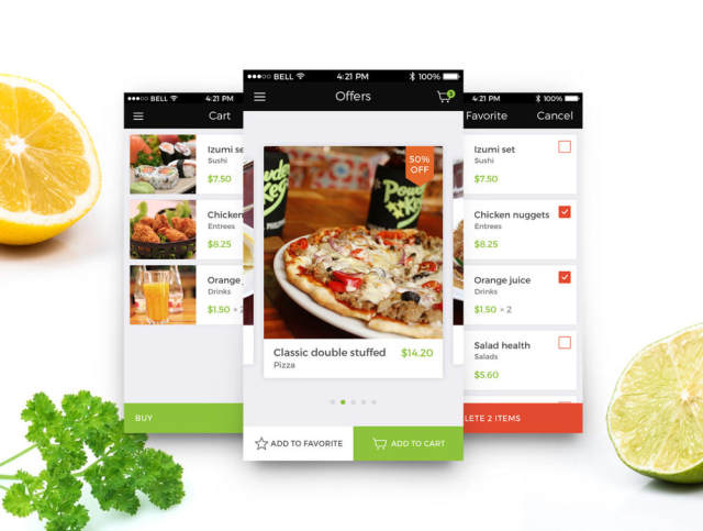 用于食品交付的iOS移动UI工具包，Eat It UI Kit