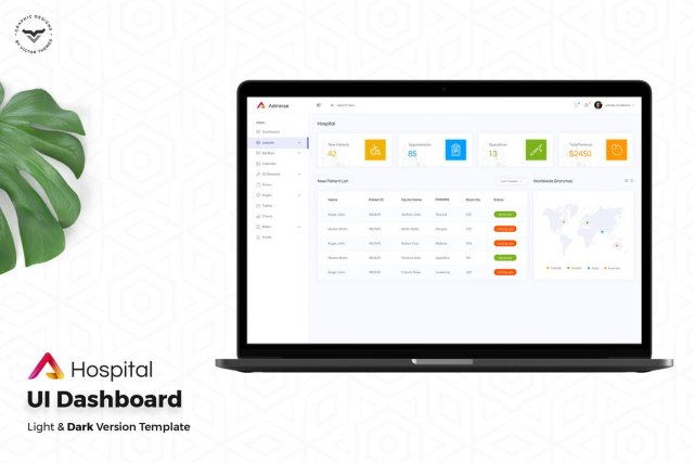 医院管理网站后台仪表板用户UI界面工具包PSD模板Hospital-Admin-Dashboard-UI-Kit 医院管理网站后台仪表板用户UI界面工具包PSD模板Hospital-Admin-Dashboard-UI-Kit