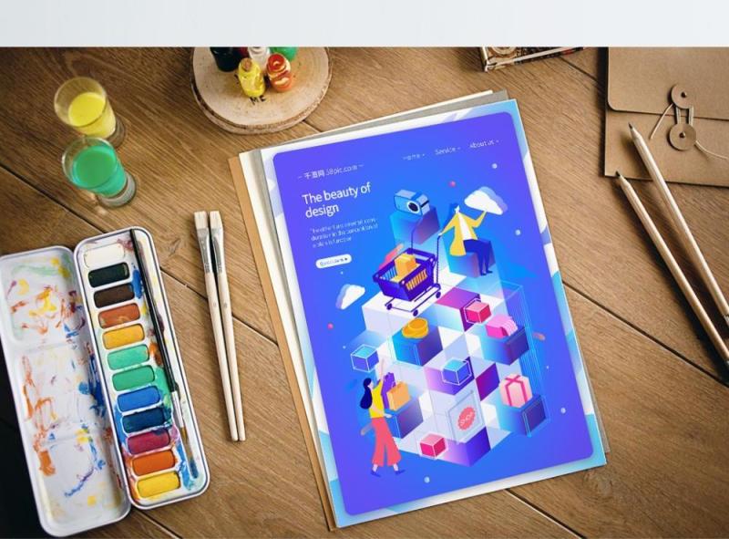 电商淘宝天猫购物促销活动2.5D立体插画AI设计海报素材26
