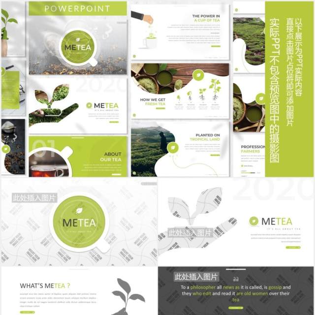 天然农作物绿色植物图片排版设计PPT模板Metea - Plant Powerpoint Template