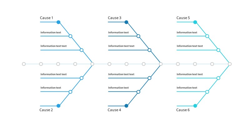 蓝色鱼骨图PPT图表-17