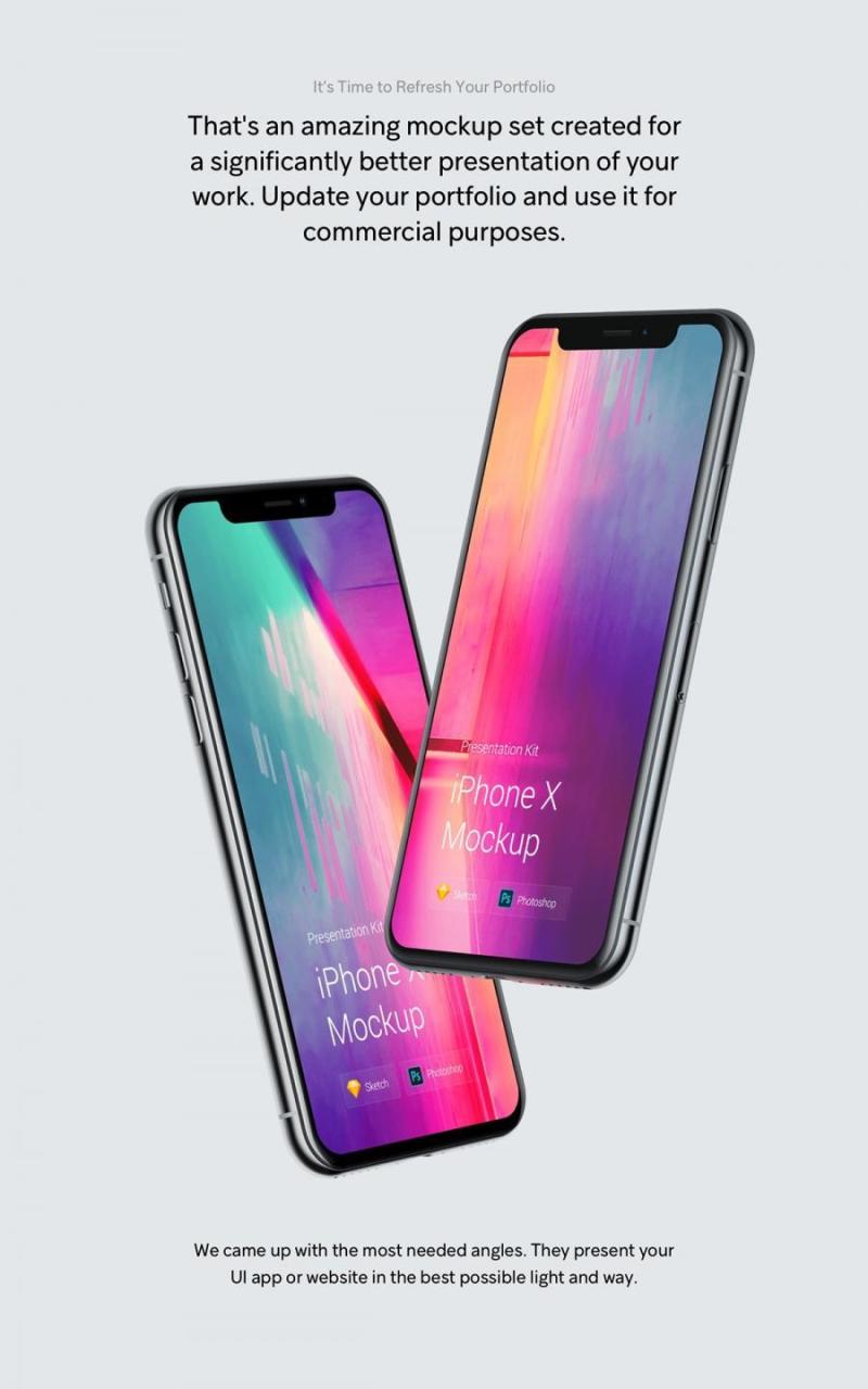 [11.5G]各种完美角度iPhone系列产品样机展示模板PSD和sketch源文件打包下载