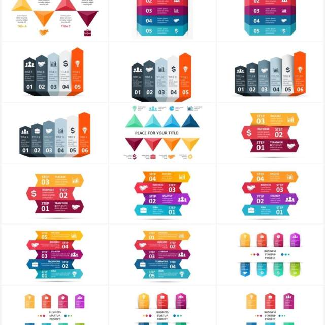 彩色目录标题信息图表PPT素材Charts 彩色目录标题信息图表PPT素材Charts