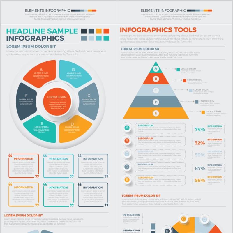 信息图表模板元素素材设计Big Infographics Design