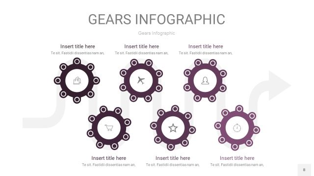 紫色齿轮PPT信息图8