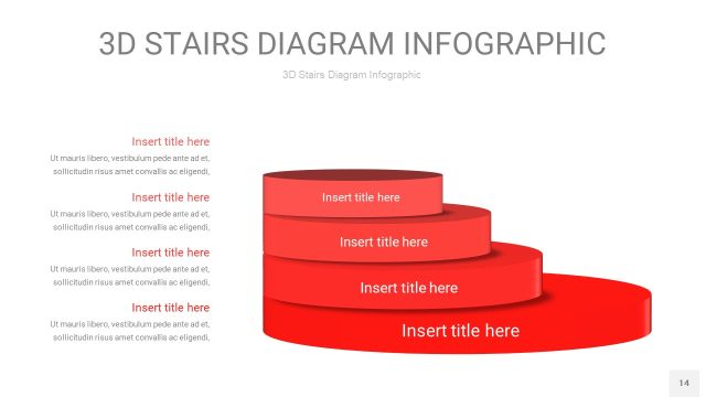 红色3D阶梯PPT图表14