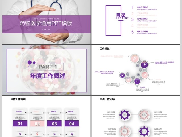 2017医药研究医学工作汇报PPT模板