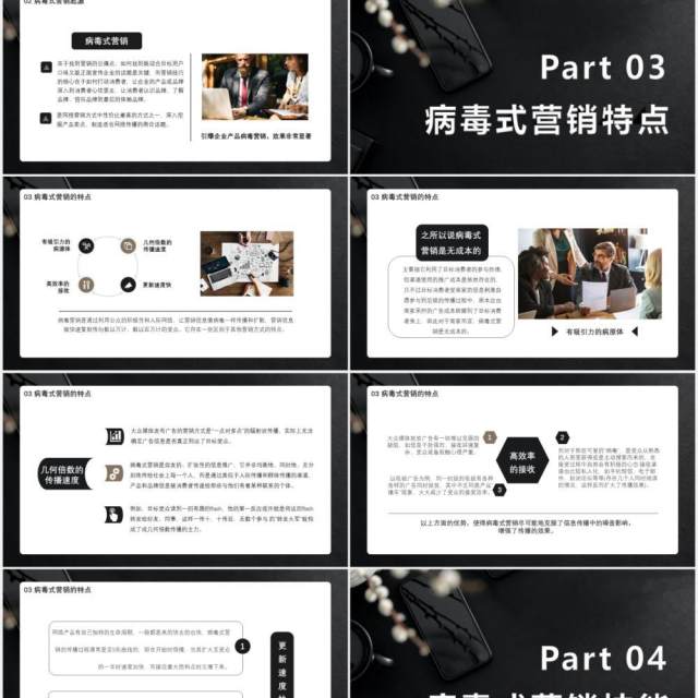 黑色商务风企业病毒式营销技能管理培训通用PPT模板 黑色商务风企业病毒式营销技能管理培训通用PPT模板