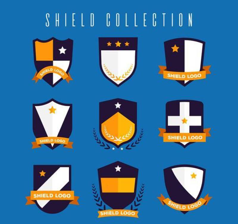 扁平化盾牌设计