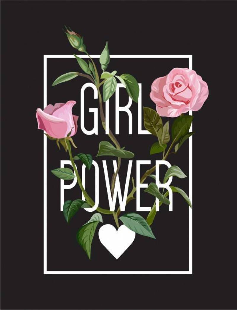 Typography slogan with pink rose illustration