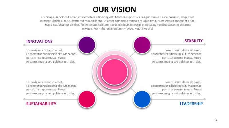 红紫色并列关系PPT图表-14
