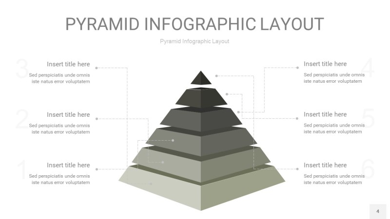 灰色3D金字塔PPT信息图表4