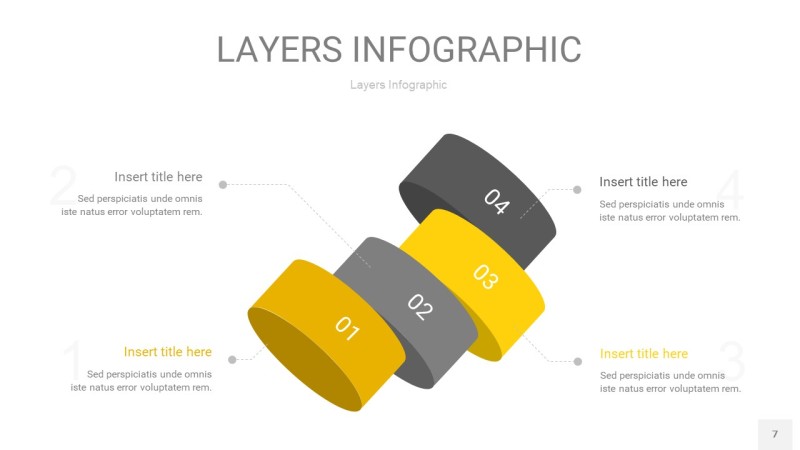 灰黄色3D分层PPT信息图7