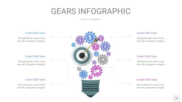 紫蓝色齿轮PPT信息图20