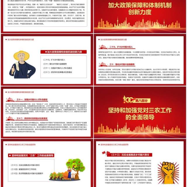 红色党政风2022中央一号文件解读PPT模板 红色党政风2022中央一号文件解读PPT模板