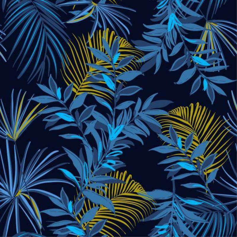 Dark Summer Seamless tropical pattern palm leaves vector
