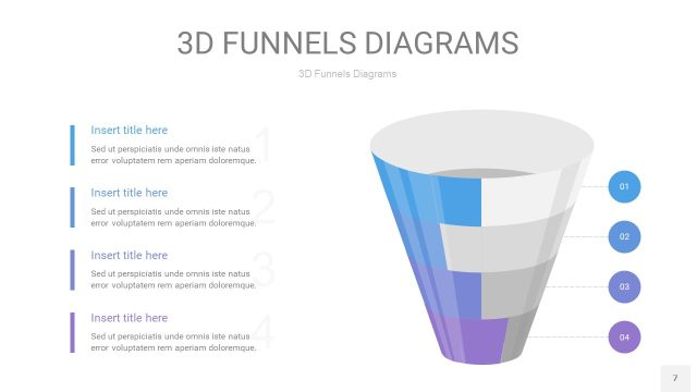 铁蓝色渐变3D漏斗PPT信息图表7