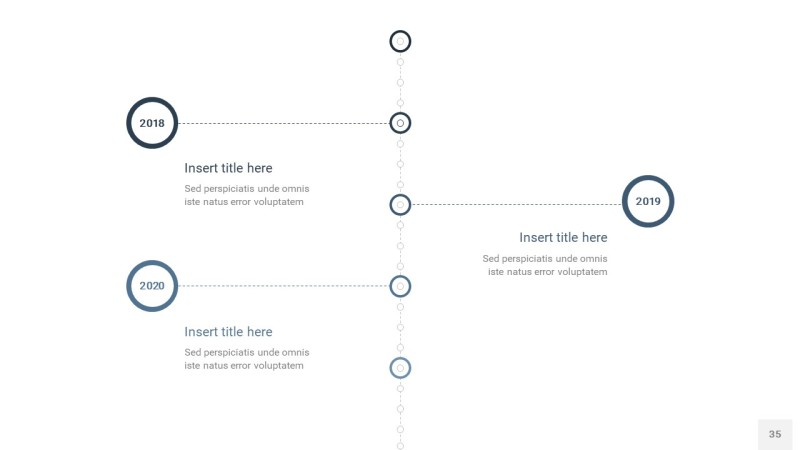 莫兰迪蓝色时间轴PPT信息图35