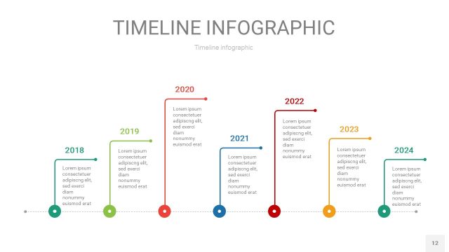 红蓝绿色时间轴PPT信息图12