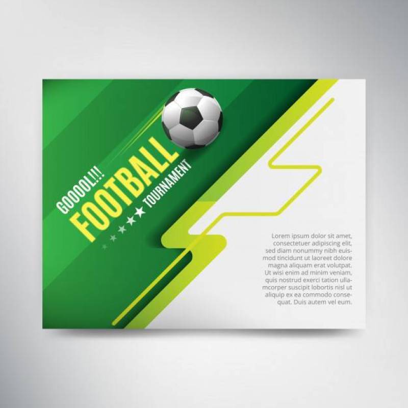 足球在绿色背景的同盟杯海报与球
