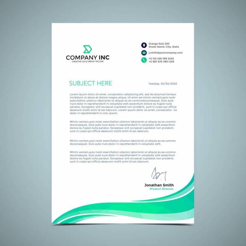 浅绿色的信头设计