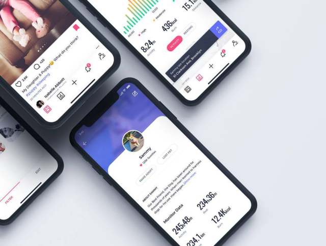 80多个独特的iOS X屏幕宠物社交网络和健康跟踪应用程序UI工具包（含sketch和XD源文件）