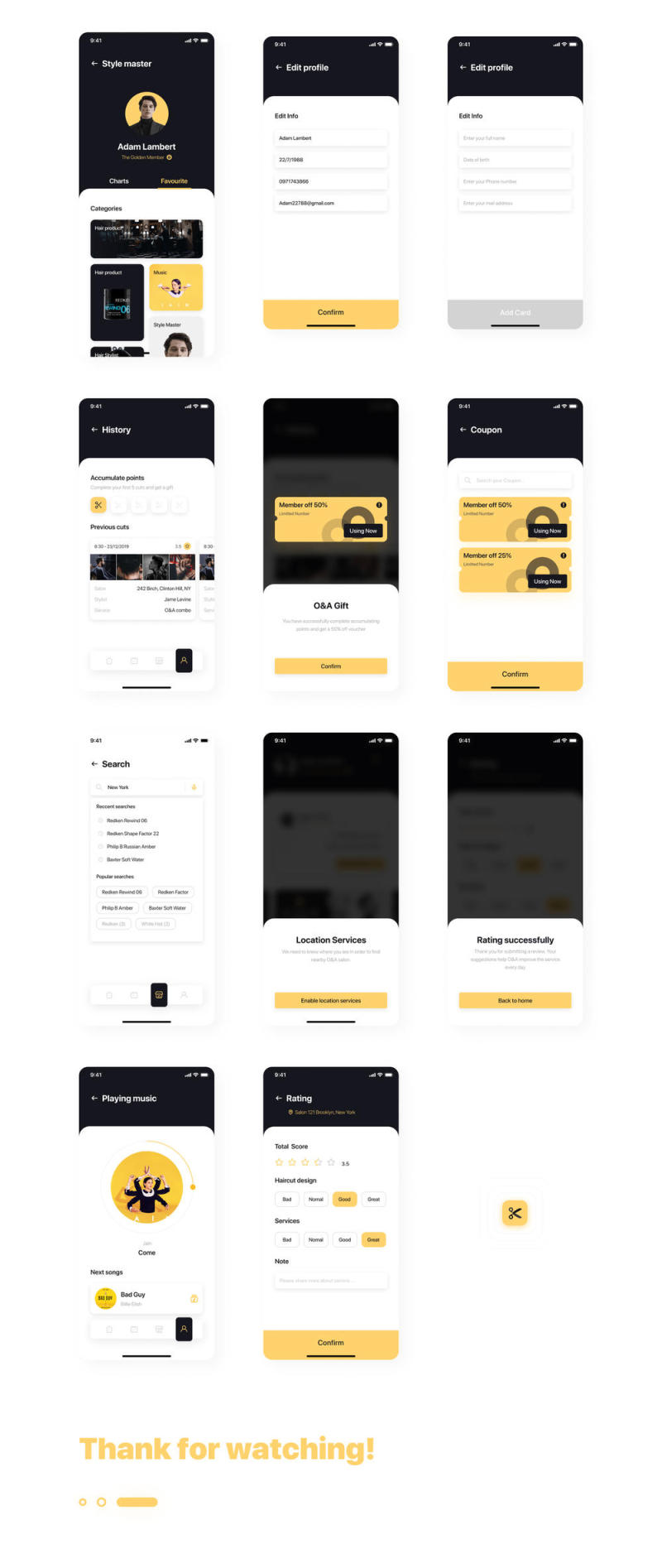 40个+屏幕设计理发预订应用程序,O&A - 理发订房UI工具包 40个+屏幕设计理发预订应用程序,O&A - 理发订房UI工具包