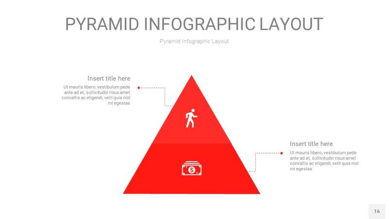 红色3D金字塔PPT信息图表16