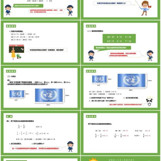 部编版六年级数学上册比的基本性质课件PPT模板