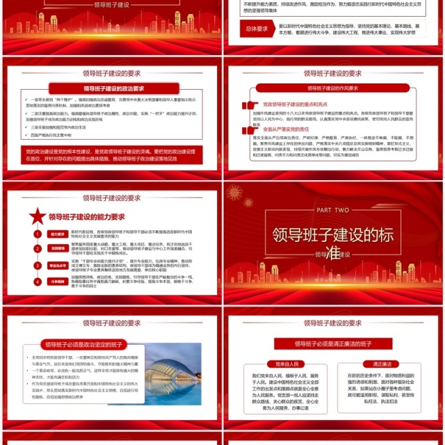 红色党支部的领导班子建设PPT模板 红色党支部的领导班子建设PPT模板