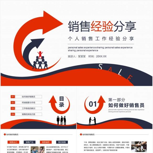个人销售工作经验分享动态PPT模板 个人销售工作经验分享动态PPT模板