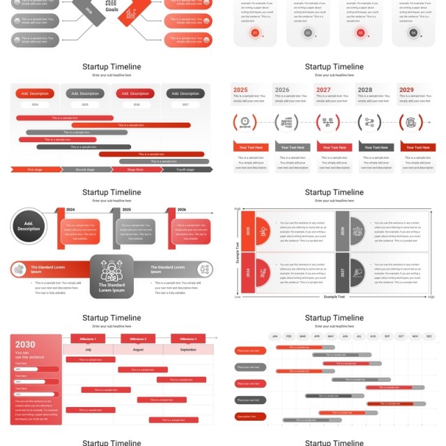 启动时间表信息图表格PPT模板素材Startup Timeline 启动时间表信息图表格PPT模板素材Startup Timeline