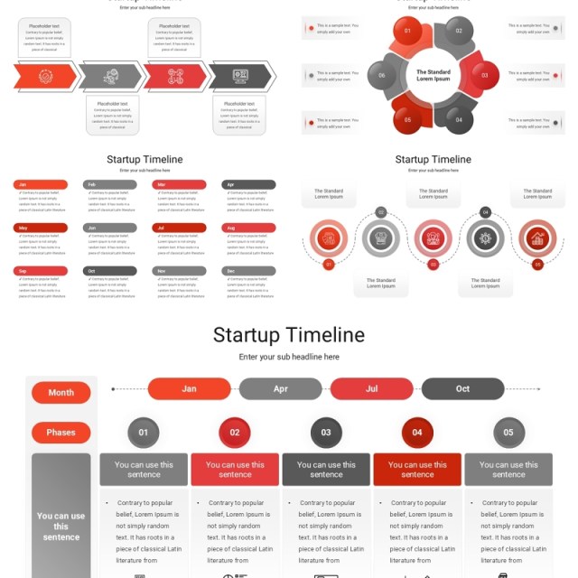 启动时间表信息图表格PPT模板素材Startup Timeline